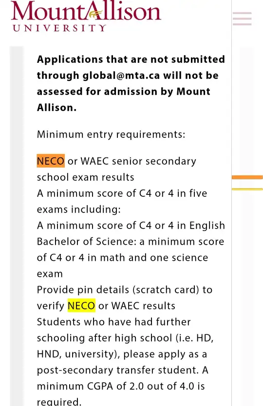 Mount Allison University neco