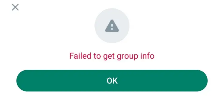 WhatsApp failed to get group info problem solved