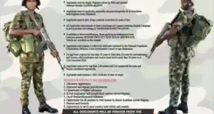 Nigerian Army Recruitment for Regular Recruit Ongoing