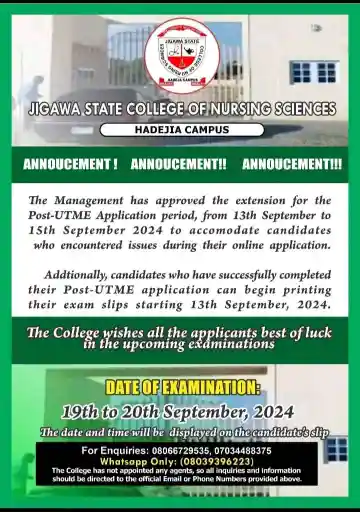 Jigawa State College of Nursing Sciences Hadejia Campus admission