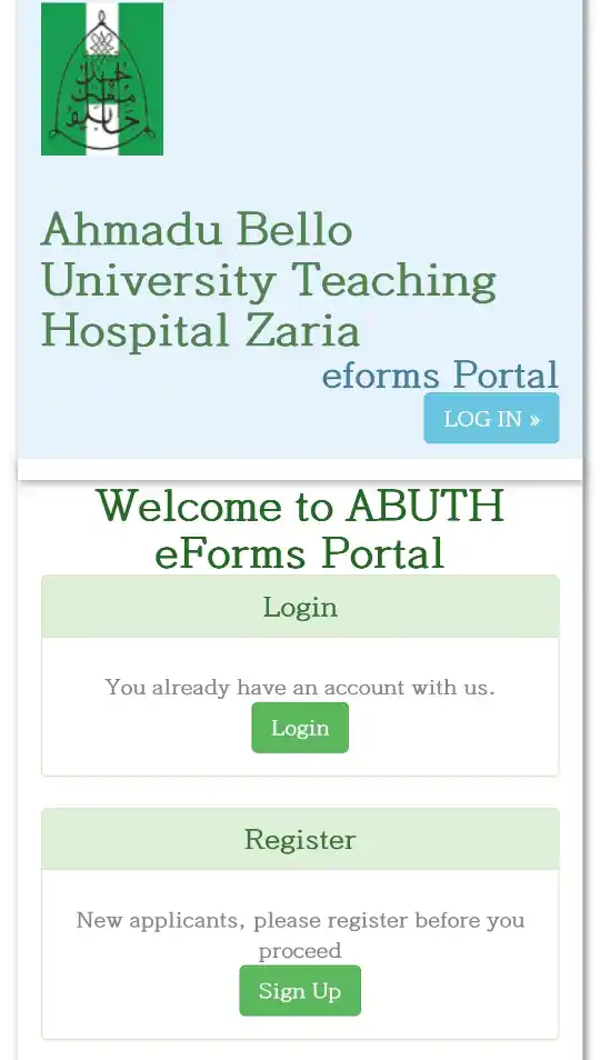 College of Nursing Sciences, ABUTH Zaria Admission Form