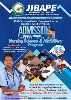 Jibape Memorial College of Nursing Sciences (JMCONS), Jengre admission form