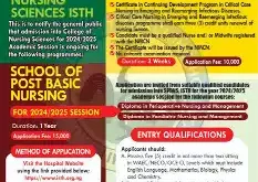 Irrua Specialist Teaching Hospital (ISTH) College of Nursing Sciences admission form