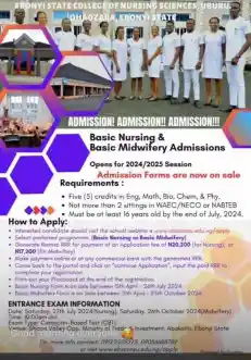 Ebonyi State College of Nursing Sciences Uburu Form