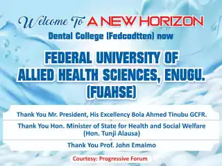 Fed University of Allied Health Sci. Enugu Form