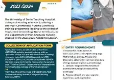 UBTH Post Basic Gerontology Nursing Admission Form