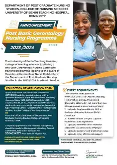 UBTH Post Basic Gerontology Nursing Admission Form