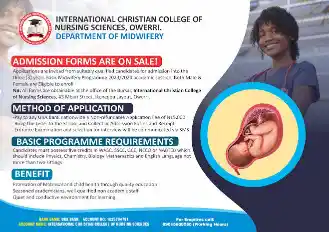 International Christian College of Nursing Sciences Owerri admission form