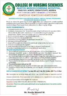 College of Nursing Sciences Mater Misericordiae Hospital, Afikpo, CONSAF admission form