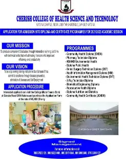 Cherish College of Health Sci. and Tech Batsari Admission Form