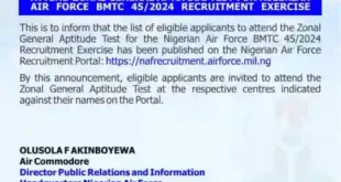 Nigerian Air Force Aptitude Test