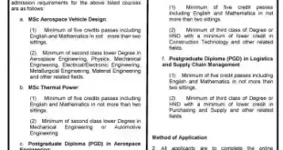 AIR FORCE INSTITUTE OF TECHNOLOGY NIGERIAN AIR FORCE BASE POSTGRAUDUATE PROGRAMMES