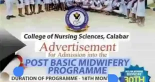 Calabar School of Post Basic Midwifery Admission Form