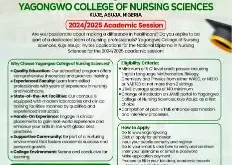 yagongwo college of nursing sciences kuje admission announcement