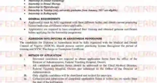 FTH Owerri Internship Programmes notification form