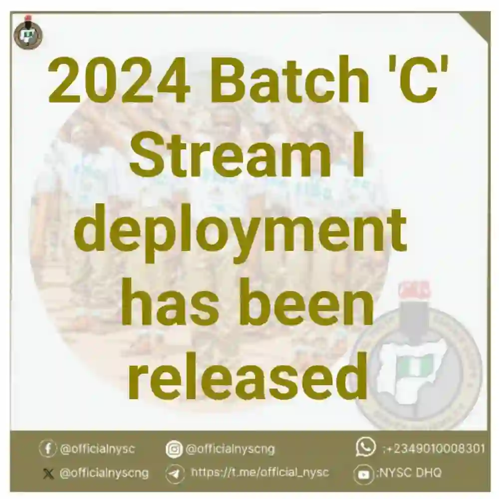 NYSC 2024 Batch 'C' Stream 1 Call Up Letter Released